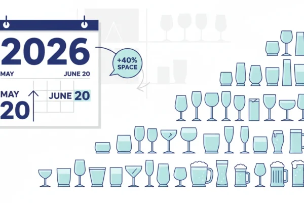 Hospitality Glassware: 40% More Space by 2026